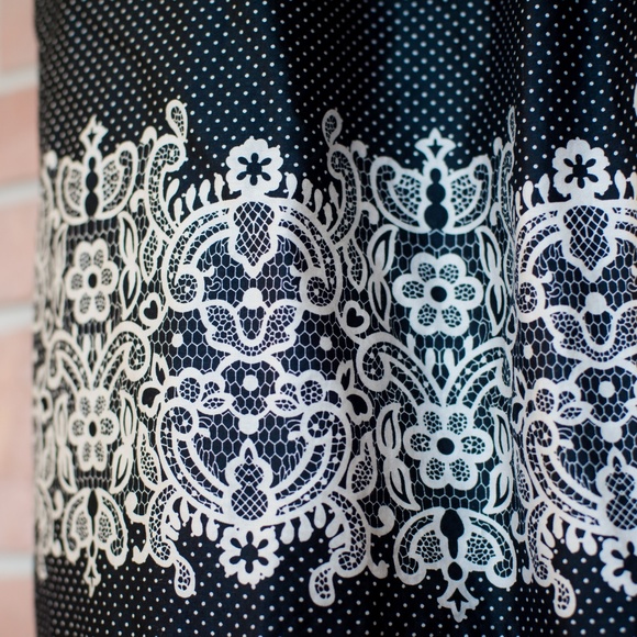Ann Taylor LOFT Polka Dot & Lace Print Skirt - Picture 2 of 2